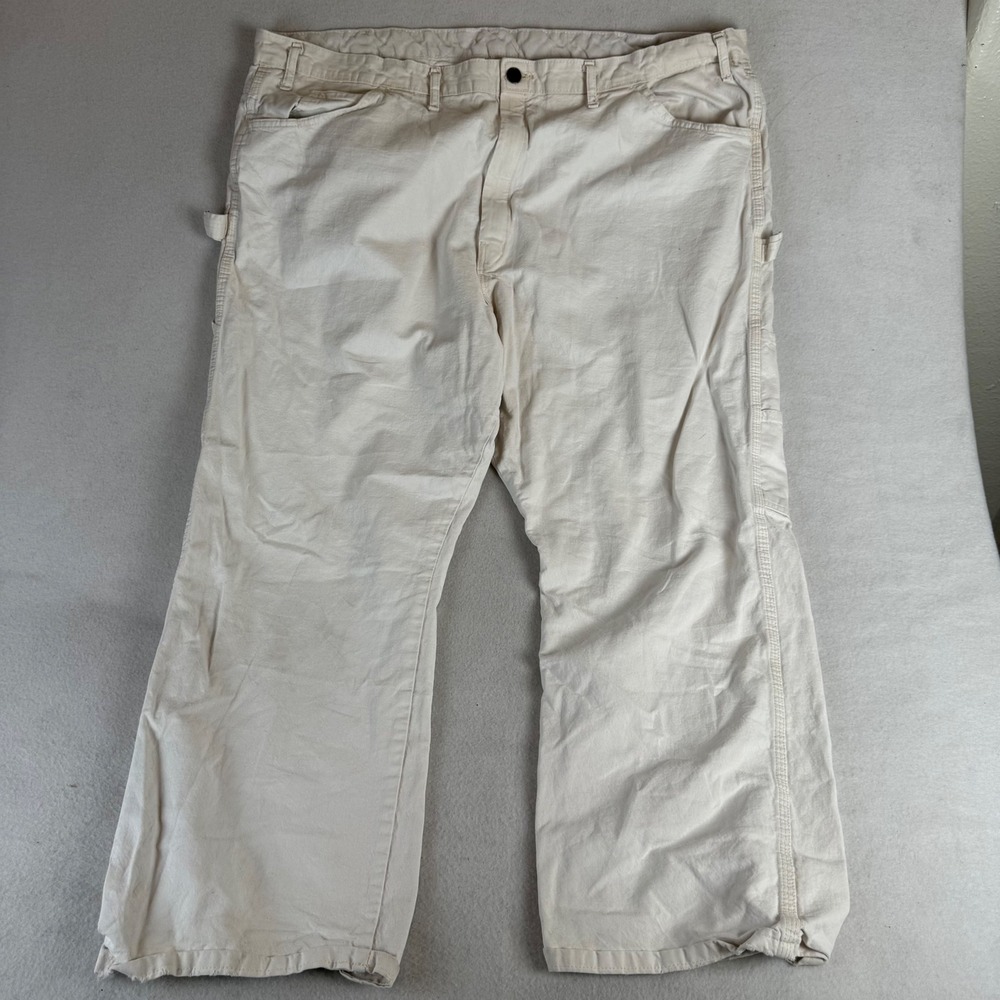 Dickies Relaxed Fit Painter Pants Mens 48x30 Natural Off White Cotton Carpenter